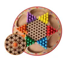 Деревянные шашки Летающие шахматы 2 в 1 настольная игра Детские пазлы, настольная игра игрушки раннего развития