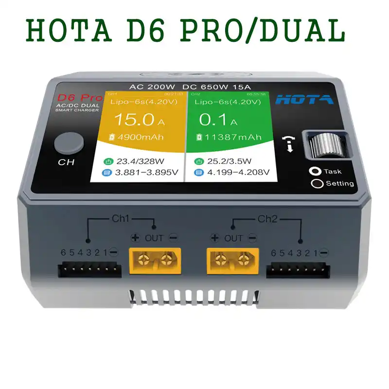 HOTA D6 DC Smart Doppel Ladegerät für RC Akku Batterie Balance Charger AC