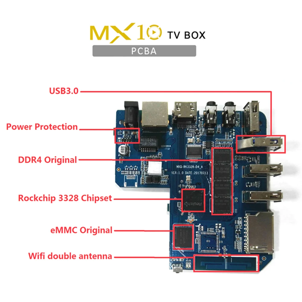 MX10 Smart Android 9,0 ТВ приставка Rockchip RK3328 4 ГБ/64 Гб приставка IP tv 4 к H.265 USB3.0 Miracast WiFi Смарт ТВ приставка медиаплеер