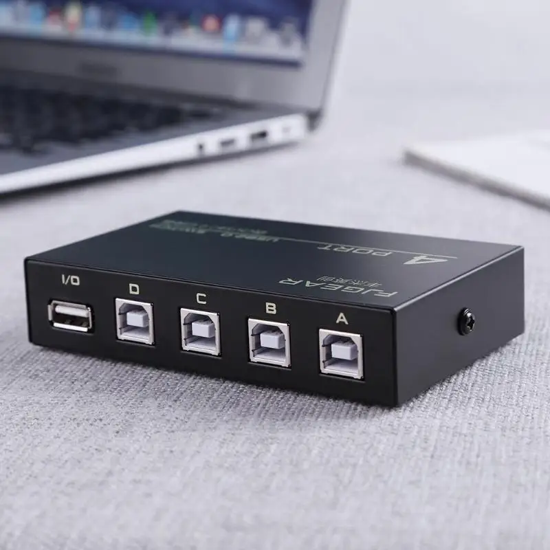 

USB 2.0 4 Ports Share Switch Switcher Selector Box Hub Sharing Switch Adapter For PC Scanner Printer High Quality Accessory