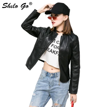 

Streetwear Leather Jacket Women Spring Concise Slim Sheepskin Genuine Leather Jacket Stand Collar Long Sleeve Female Jacket