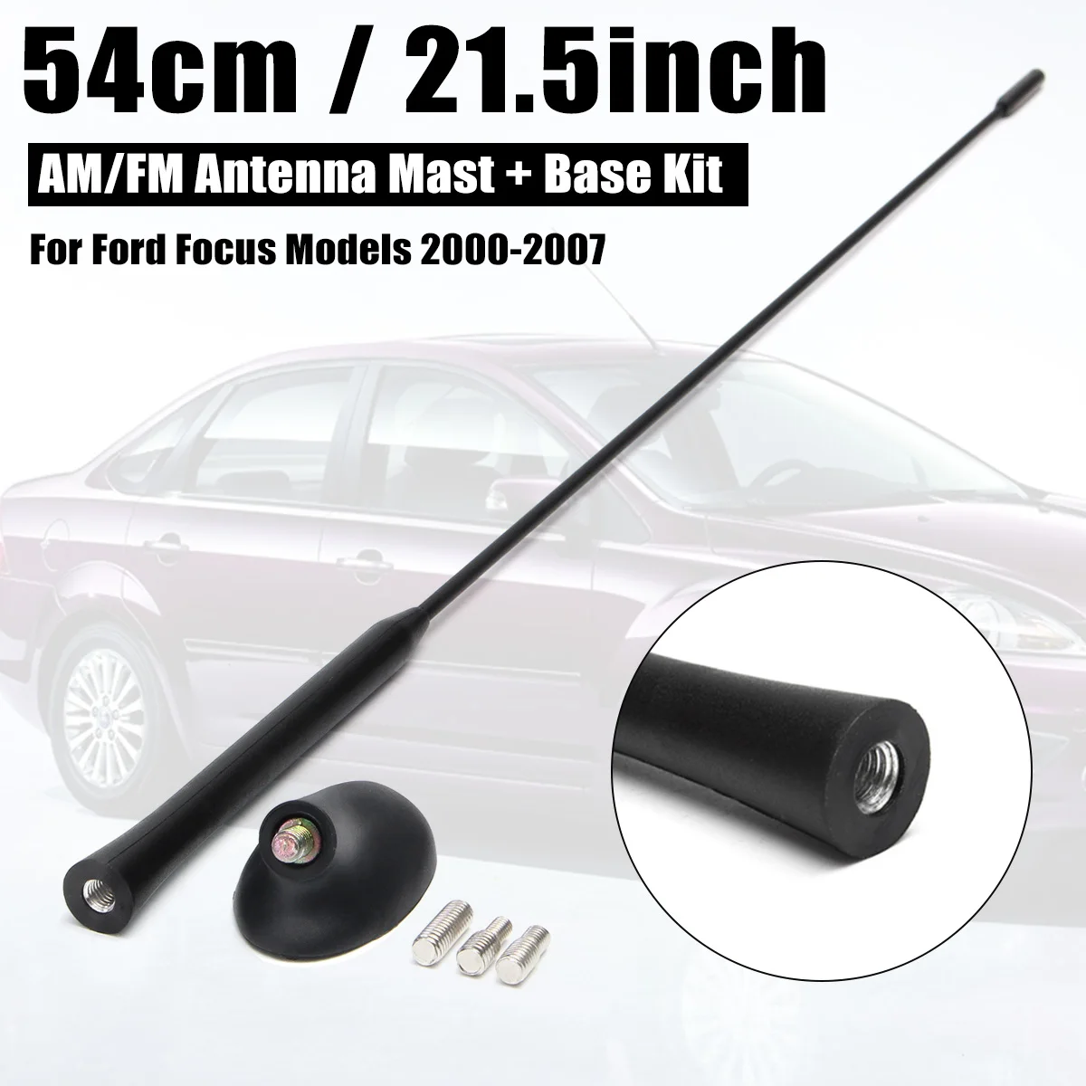 

New AM/FM Car Radio Roof Antenna Aerials Mast + Base Kit For Ford For Focus Models 2000-2007 XS8Z-18919-AA XS8Z18919AA