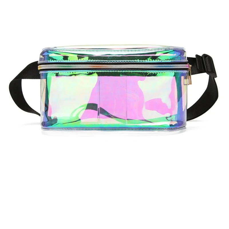 

1PC Women Transparent Waist Packs Ladies Purse Laser PVC Clear Wallet Zipper Waist Bags Pouch Key Pocket
