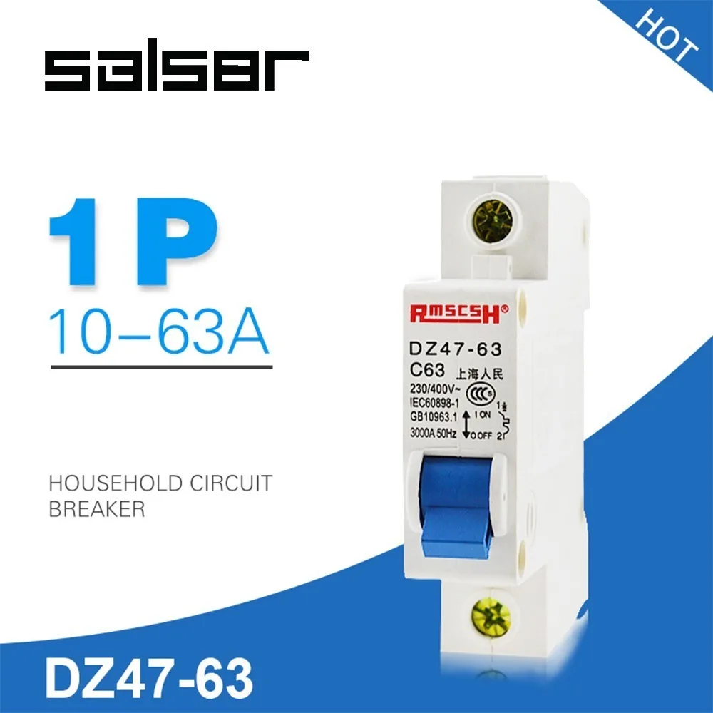 DZ47 63 1P 1A 63A бытовой переключатель атмосферы защита от короткого замыкания Малогабаритный автоматический