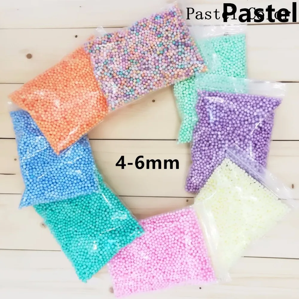 10000~16000pcs 2-3.5mm 4-6mm Pastel Colorful Fluffy Floam Slime Foam Beads DIY Supplies slime kit fluffy slime