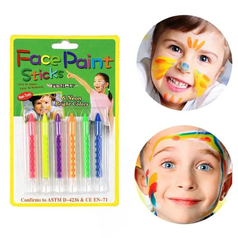 

6 Colors DIY Body Paint Play Clown Halloween Makeup Face Body Makeup Tools Painting Theater Clown Face