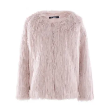 

Short Faux Fur Coat Women Winter Warm Fake Fur Pink White Coat Female Fashion Streetwear Cardigan Loose Outerwear Plus Size
