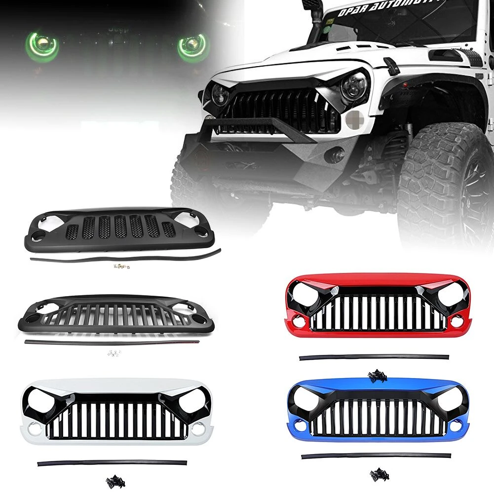 For Jeep Wrangler JK Front Racing Grille Cover Decoration With Insect Net  Accessories 2007 2008 2016 Car Styling ABS Plastic|Racing Grills| -  AliExpress