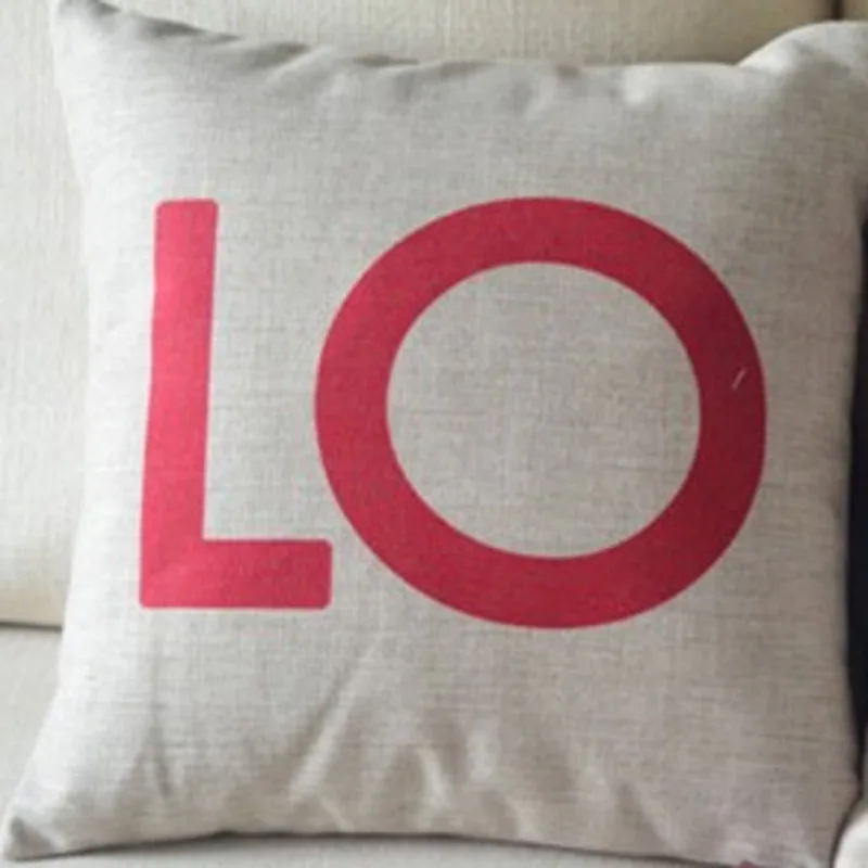 LOVE Pattern Nordic Style Cushion Cover Dog Cotton Linen Spring Pillow Covers Decorative Pillowcase For Sofa Car Coussin Jaune