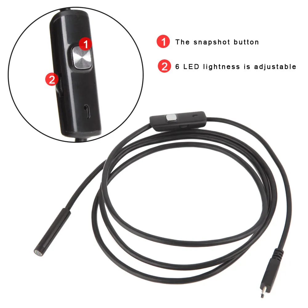 USB эндоскоп с объективом 6 светодиодный одов 5 мм 720P|Компактные видеокамеры| |