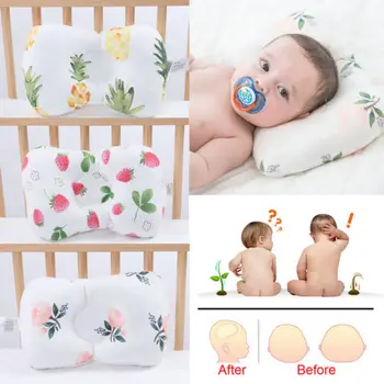 

2018 Baby Infant Newborn Silk floss Pillow Prevent Flat Head Anti Roll Support Hot Sale