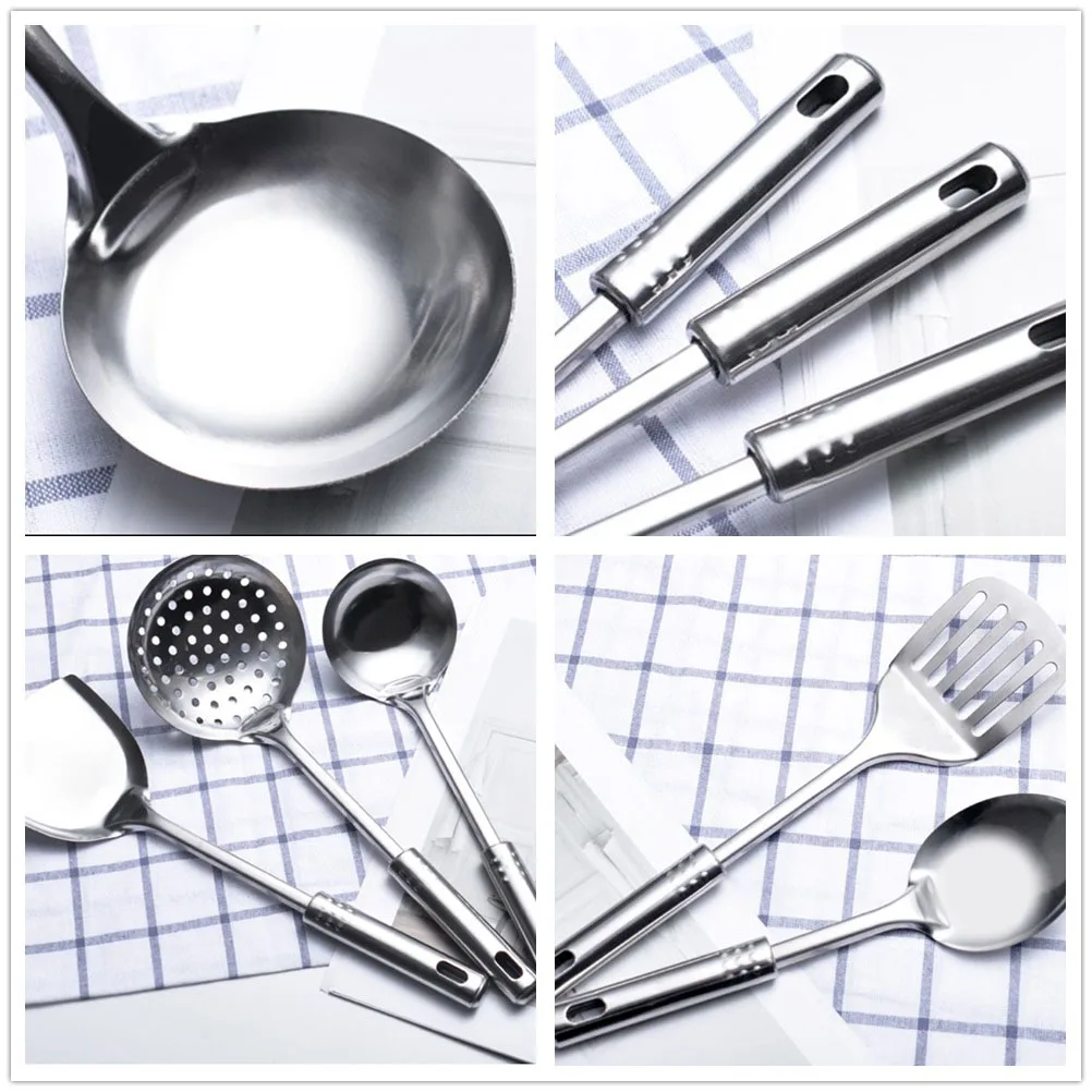 5 Pcs Multifunctional Kitchen Utensil Set Stainless Steel Spoons Shovel Spatula Cooking Tools Kitchen Supplies