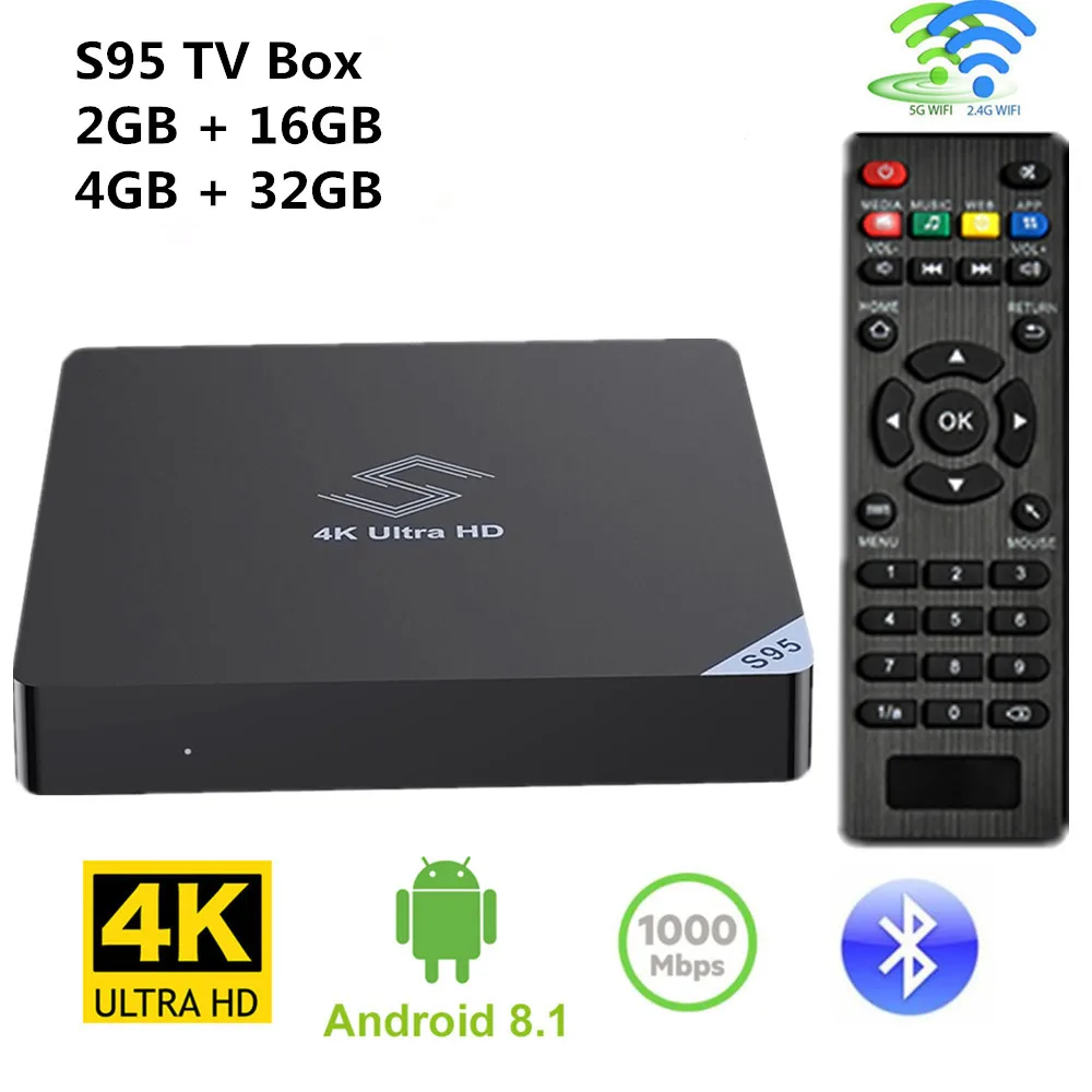 Android 8 1 Smart ТВ Box Amlogic S905X2 4 ГБ 32 2 ГГц + 5 Двойной Wi Fi BT4.0 К H.265 Декодер каналов