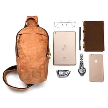 Для мужчин; высокое качество дорожные сумки кармашек сумка из натуральной кожи Для мужчин плеча Курьерские сумки мужские сумки через плечо Винтаж Грудь рюкзак