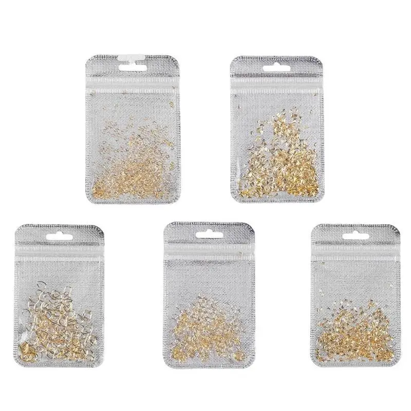 

1bag 3D Metal Copper Nail Art Stickers Gold Rivets Studs Glitter Flake for DIY Manicure Nails Tips Decorations Flakes Charms