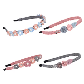

4pcs Hairhoop Fashion Cute Elastic Flowers Hair Accessories Hair Clasp Headdress Headwear for Girls Children Toddler Infant