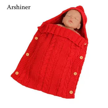 

Wool with Baby design Crochet Button and convenient Infants use Bag easy Versatile Knitted Blanket Warm Sleeping for