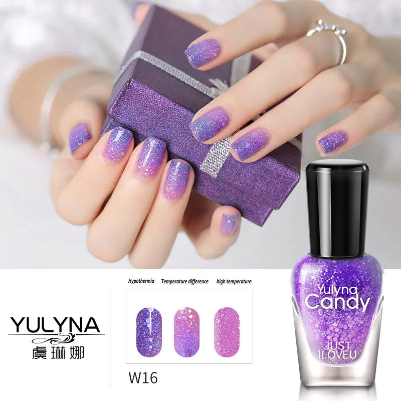 

YULINA Thermal Nail Polish Temperature Color Changing Water-based Nail Varnish Shimmer Nail Lacquer Long Lating Quick Drying