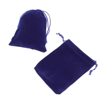 

50pcs 9*12cm Velvet Drawstring Wedding Favor Gift Bags Candy Bags Jewelry Pouch Gift Wrap Storage (Loyal Blue)