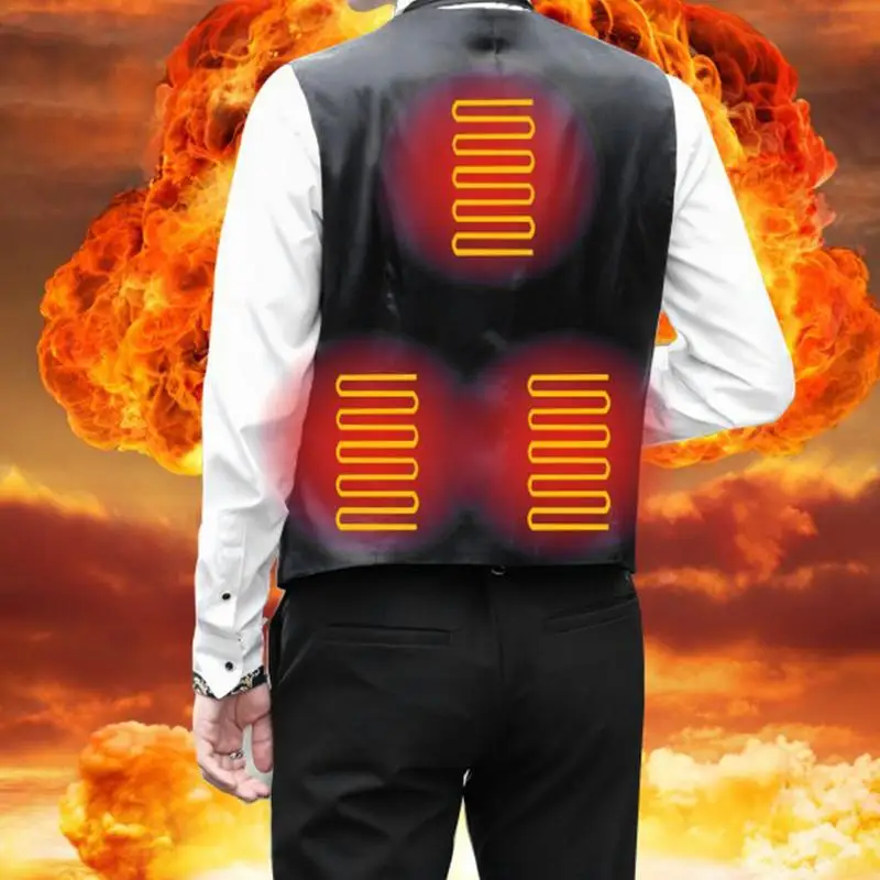 

USB Rechargeable Carbon Fiber Heating Waist Care Warm Vest Outdoor Sports Accessories