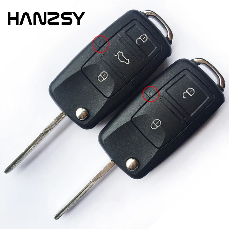 

HANZSY Remote Key Shell For VW VOLKSWAGEN GOLF 4 5 PASSAT B5 B6 POLO Touran 2/3/4 Button Folding Car Key Fob cover case NO Logo