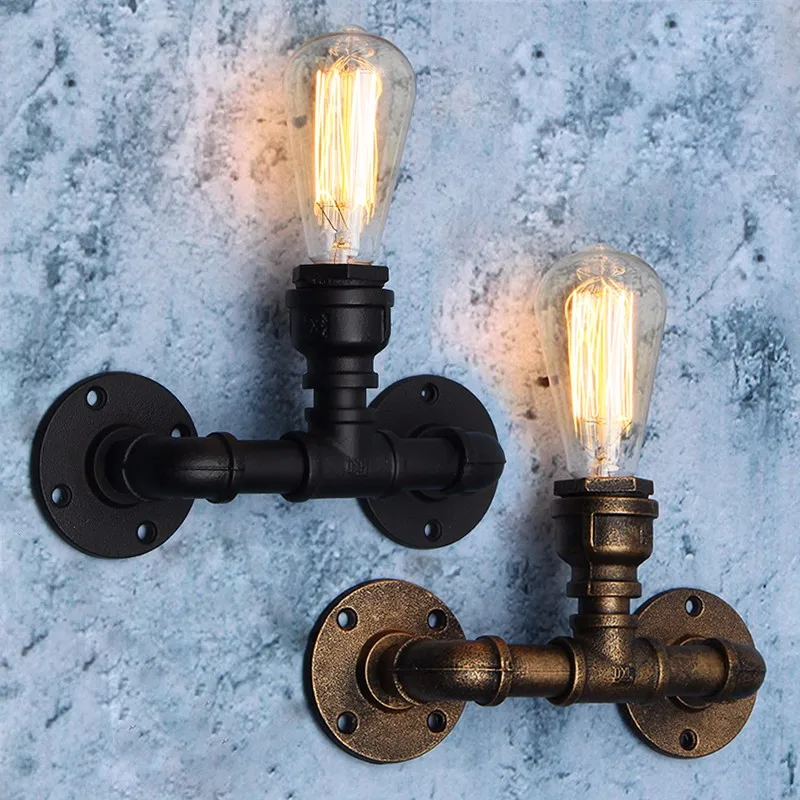 AC110-240V Lamp Base E27 Vintage Antique Industrial Retro Iron Water Pipe Shape Sconce Socket Lamp Base Holder Fixture Fitting AC110-240V Lamp Base E27 Vintage Antique Industrial Retro Iron Water Pipe Shape Sconce Socket Lamp Base Holder Fixture Fitting
