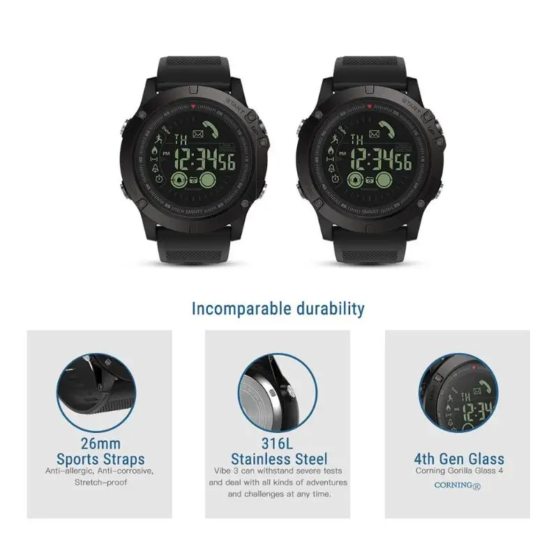 Baratos Zeblaze Vibe 3 Insignia Smartwatch Resistente 33 month Tiempo En Espera 24h Todo el Tiempo de Vigilancia Inteligente Reloj para Sistema IOS y Android Nueva Llegada