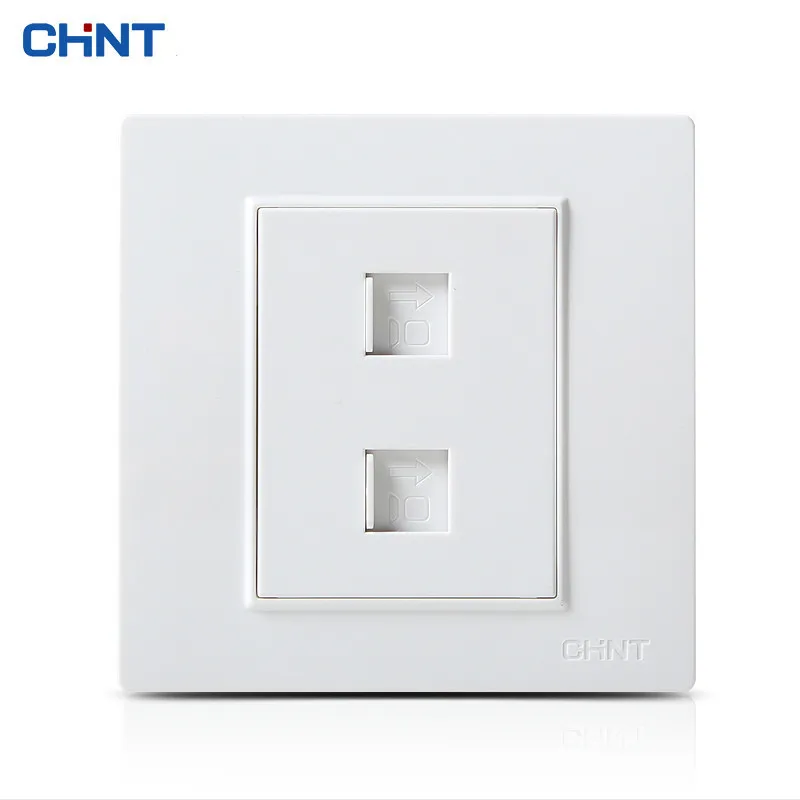 

CHINT NEW7L Three Color Steel Plate Switch Socket Panel Security Steel Bracket Two Cable Both Computer Insert