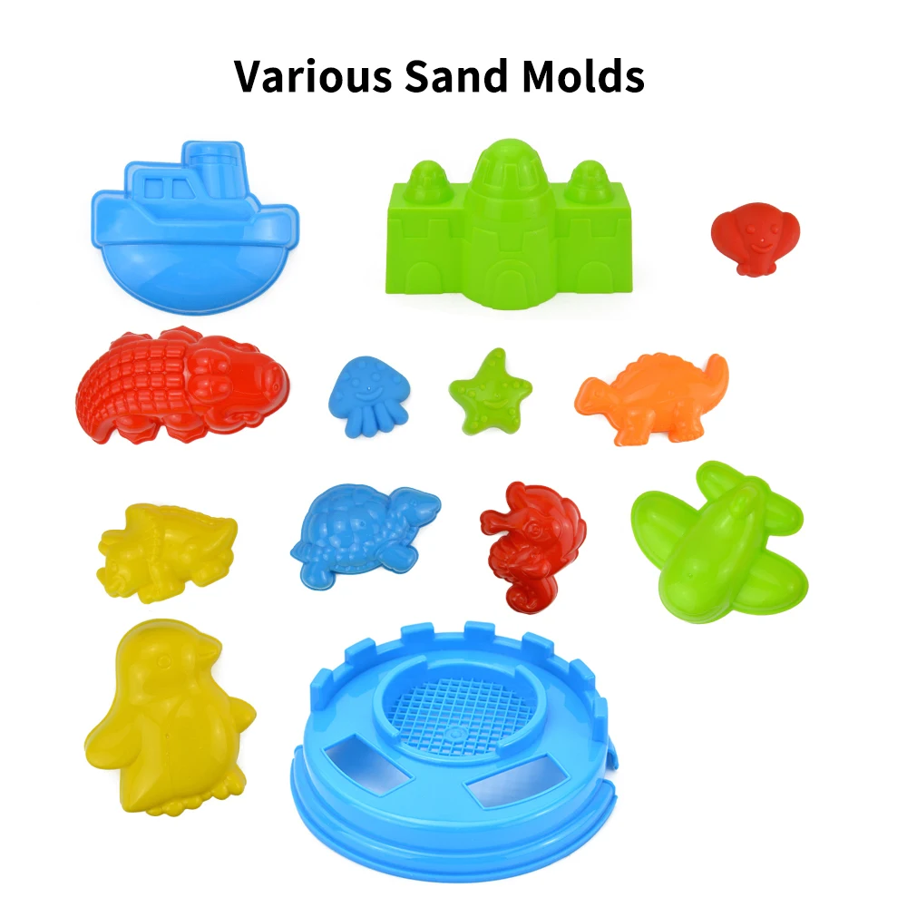 25Pcs Beach Sand Toys Set Watering Molds Beach Tool Kit Sand Water Wheel Bucket Shovels Rakes Sandbox Toys Kids