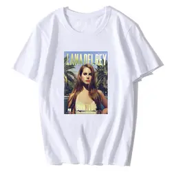 Лана Дель Рей поп-арт хлопок футболка с круглым вырезом плюс Размеры короткий рукав Брендовые женские женская футболка винтажные рубашки