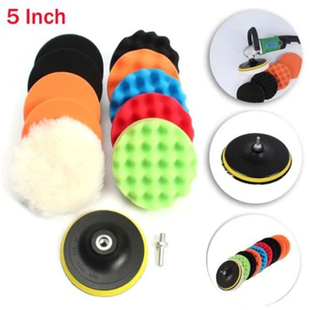 

12pcs/Set 125mm Buffing Sponge Polishing Pad Kit Set High Quality Accessories Parts Suitable For Car Polisher Buffer Wax
