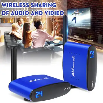 

5.8GHz Wireless 24CH IR Remote AV Sender Audio Video Transmitter Receiver AC 100-240V Support 4 groups of channels