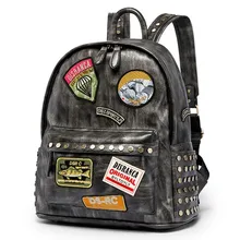 

Fashion Backpack Men Personality Rivet Men's Medal Mochilas Shoulder Bag Waterproof PU Leisure Travel Bagpack Teenage Sac A Dos