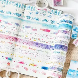 1 шт. Красочные DIY лента для декорации Washi Скрапбукинг маскирования клейкие ленты наклейки Скрапбукинг Washitape стиральная лента 024032