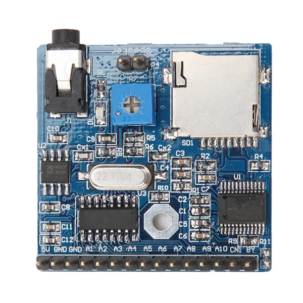 CLAITE 1pc Voice Recognition Playback Module Board Song MP3/WAV Reminder For Arduino Board DC 5V 9 port