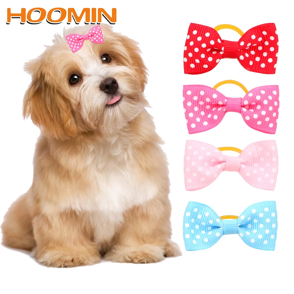 

HOOMIN Pet Tiara Dog Headdress Teddy Rubber Band 5Pcs/Pack Bowknot Hairpin Teddy Dog Head Flower Dog Accessories
