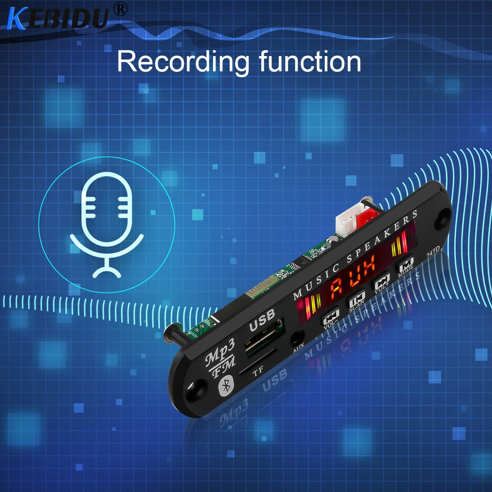 KEBIDU Автомобильный USB Bluetooth Hands free MP3 плеер встроенный декодер плата модуль + пульт