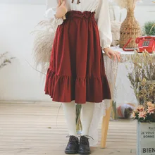 Корейский милый стиль школы девушка эластичный с высокой талией плиссированная юбка на весну и осень