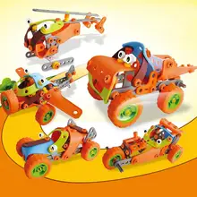 Детские сборки DIY, сборочные автомобильные блоки из мягкого пластика, потрясающая концепция гонок, изысканные и прочные Детские пазлы-головоломки