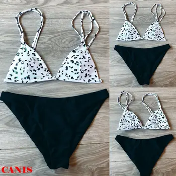 

2019 New Summer Women Bikini Set Push-up Leopard Bra Swimsuit Swimwear Triangle Bather Suit Swimming Suit biquini Free Shipping