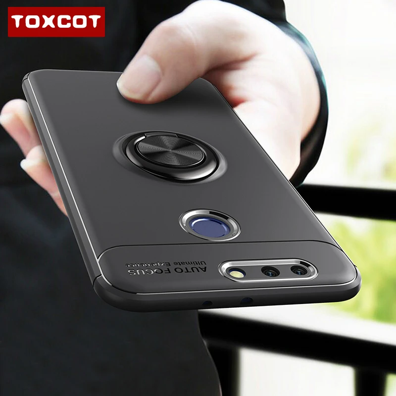 TOXCOT для Huawei Honor 8 Pro Дело палец кольцо держатель силиконовый резиновый матовый