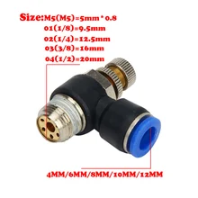 Free shipping SL pneumatic quick joint throttle valve speed valve 4 6 8 10 12mm M5 01 02 03(M5 Free shipping SL pneumatic quick joint throttle valve speed valve 4 6 8 10 12mm M5 01 02 03(M5