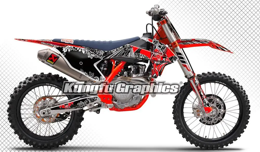 KUNGFU графика мотокросса виниловые наклейки на заказ наклейка комплект для KTM 125 150