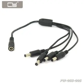 

10pcs/lot 5.5mm DC Jack Power Female Barrel to 4 Male Plugs Barrel Connector Splitter Cable for LED Light Controller