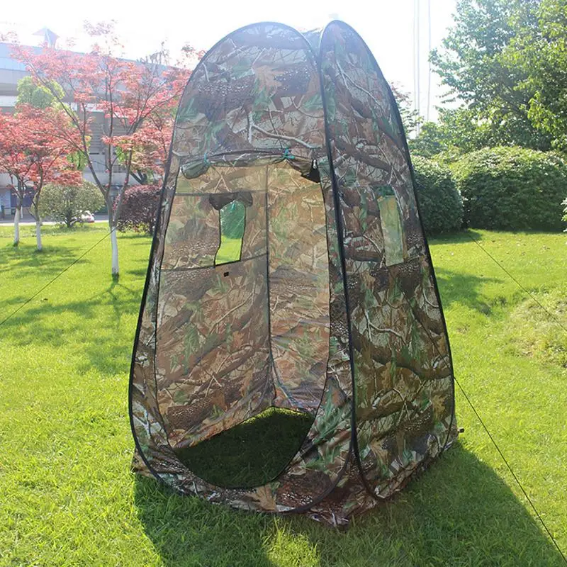 

Camouflage Tent Outdoor Pop Up Camping Shower Bathroom Privacy Toilet Changing Room Shelter Single Moving Folding Tents Fishing