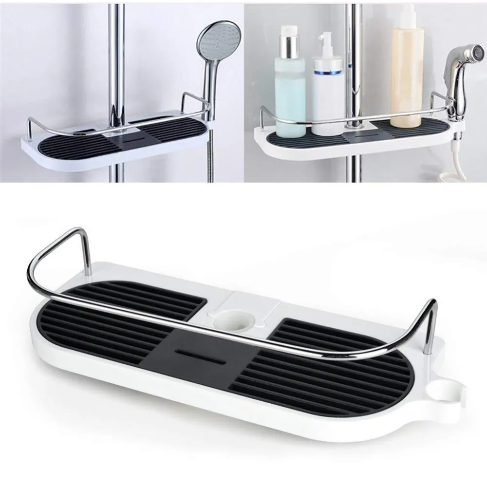 الفولاذ المقاوم للصدأ دش صابون شامبو حامل أرفف الحمام تخزين الرف ملحقات الحمام دش حامل الرأس حمام المنظم