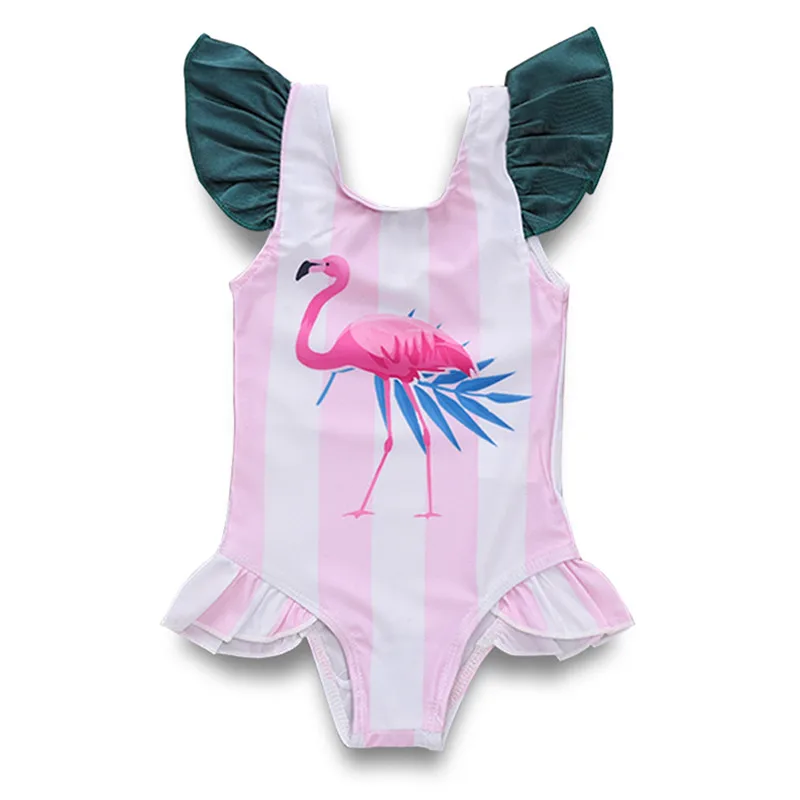 Купальник для девочки от 0 до 18 месяцев, милый детский слитный купальник для девочки, розовый купальник в полоску, купальный костюм для малышей