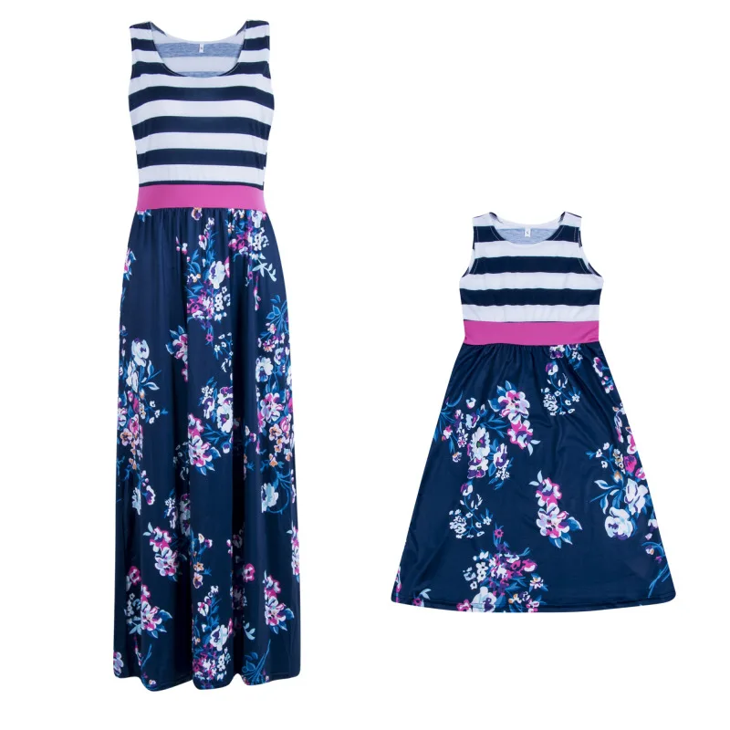 

Sleeveless Floral Matching Maxi Dress for Mom and daughter