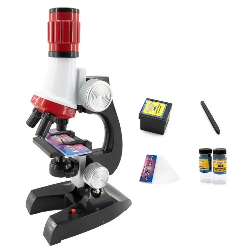 Microscope Kit Lab LED 1200X Home School Science Educational Toy Gift