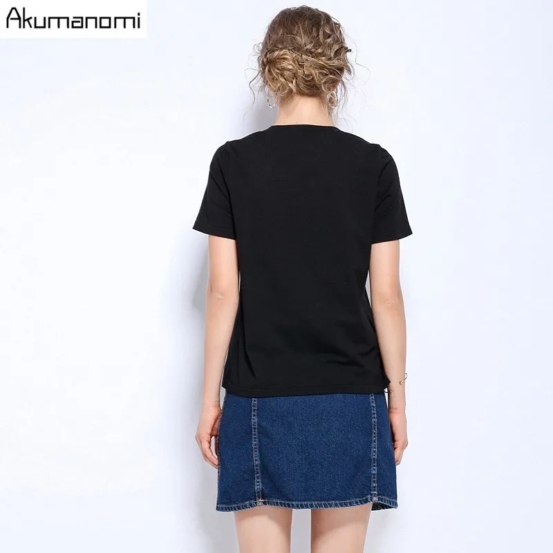 الإناث تي شيرت المرأة 2019 عارضة جودة عالية س الرقبة قصيرة الأكمام إلكتروني طباعة المتناثرة المحملة قميص Camisetas موهير مانغا Corta